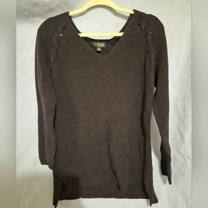 Black Lace-up Detail Sweater